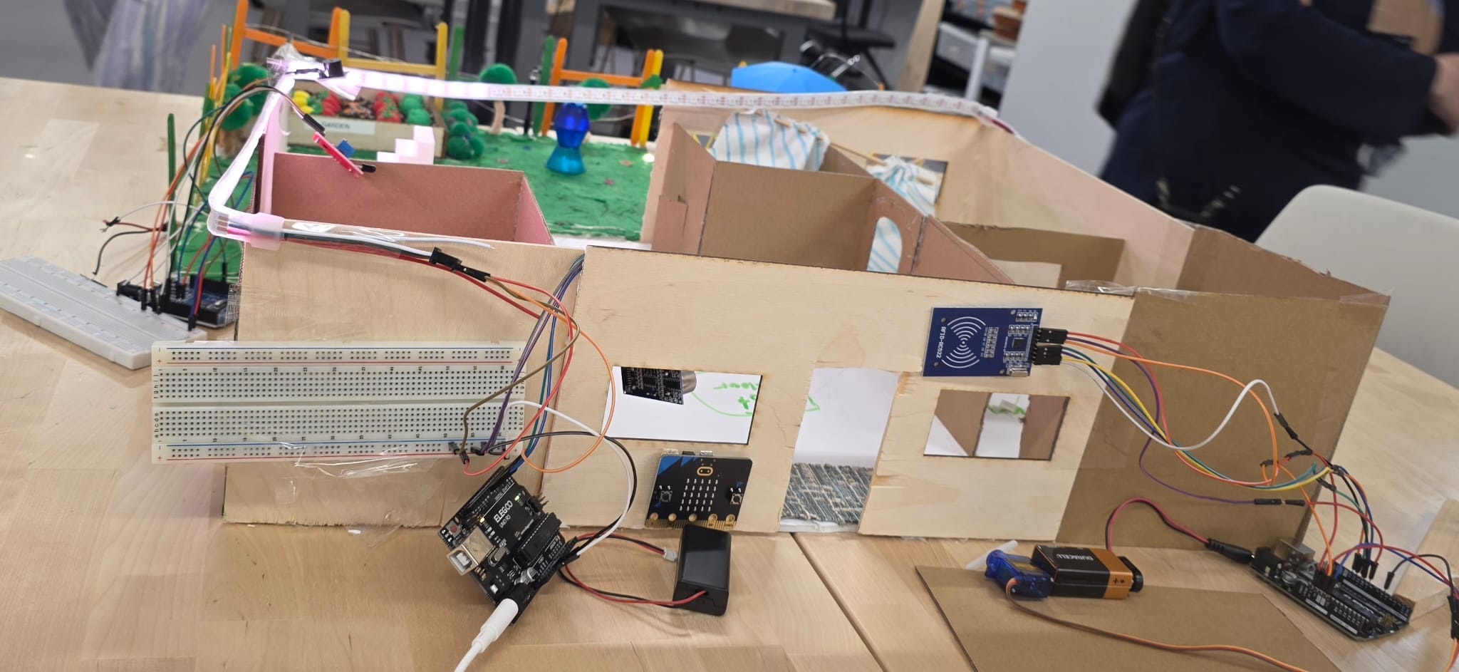 The students' finished interactive Smart House final project